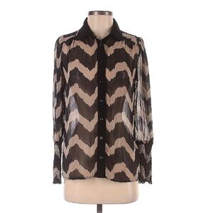 Sugarlips long sleeve sheer button down blouse